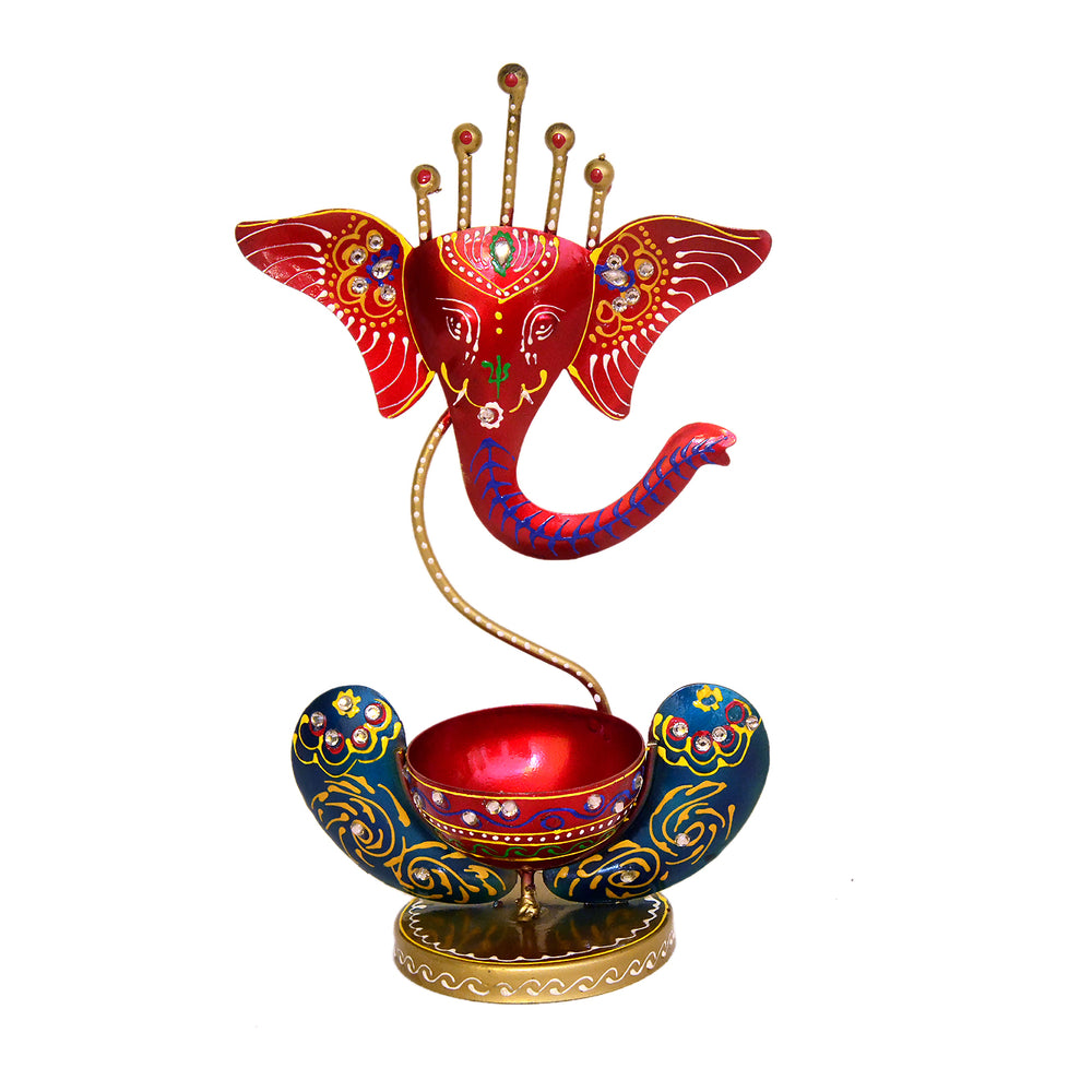 Ganesha Tealight Holder – Decorative Tabletop Diya Stand I-229-A