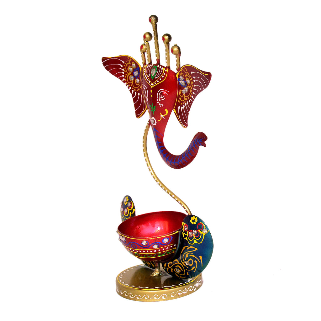 Ganesha Tealight Holder – Decorative Tabletop Diya Stand I-229-A