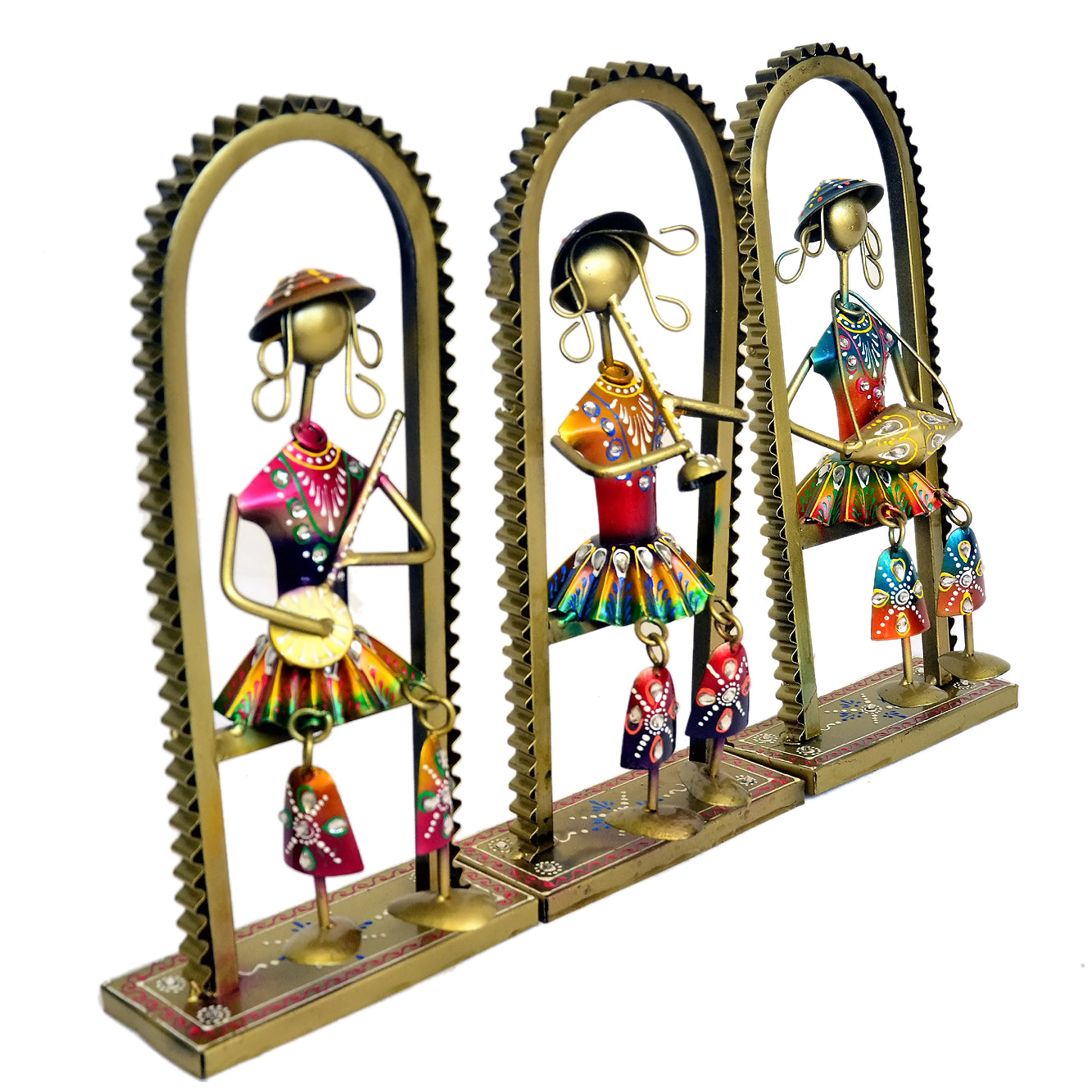 Handcrafted Metal Musician Figurines - Set of 3, I-233-A