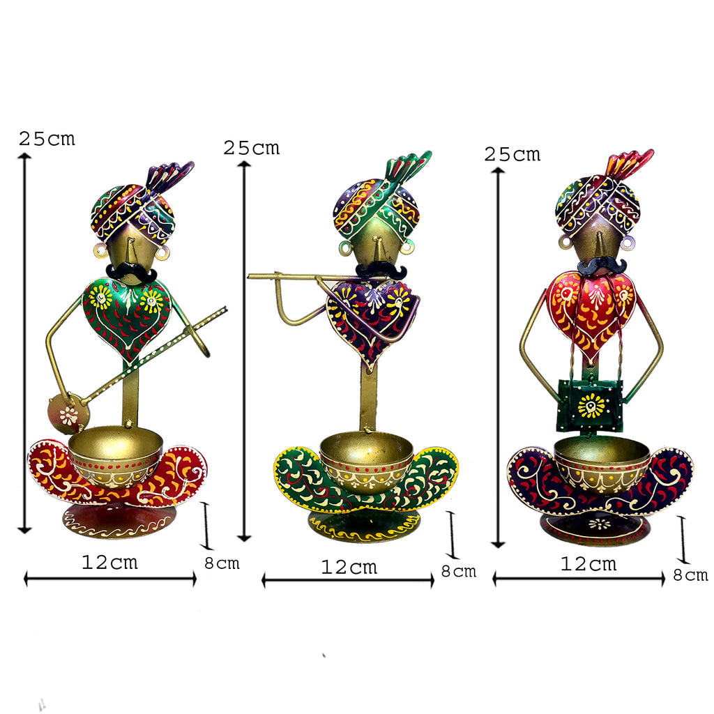 Handcrafted Metal Musician Figurines - Set of 3, I-235-A