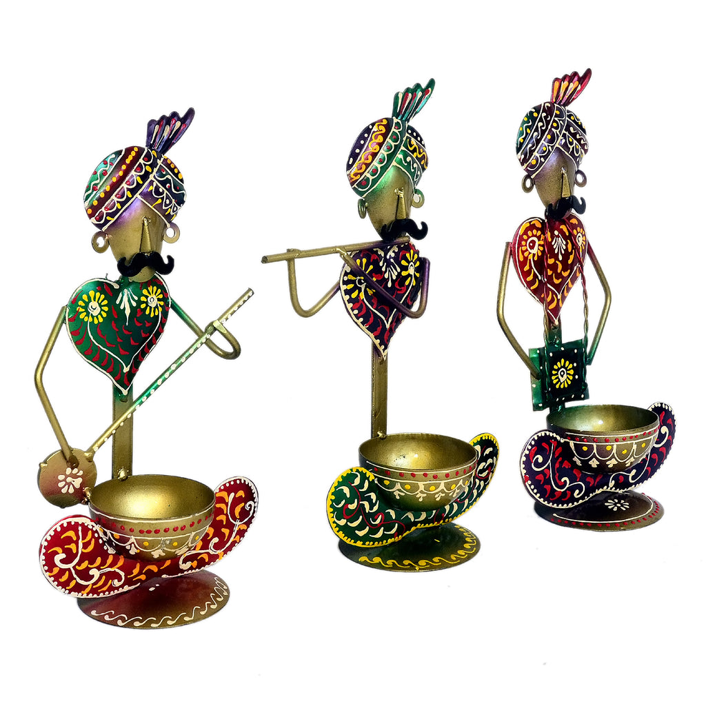 Handcrafted Metal Musician Figurines - Set of 3, I-235-A