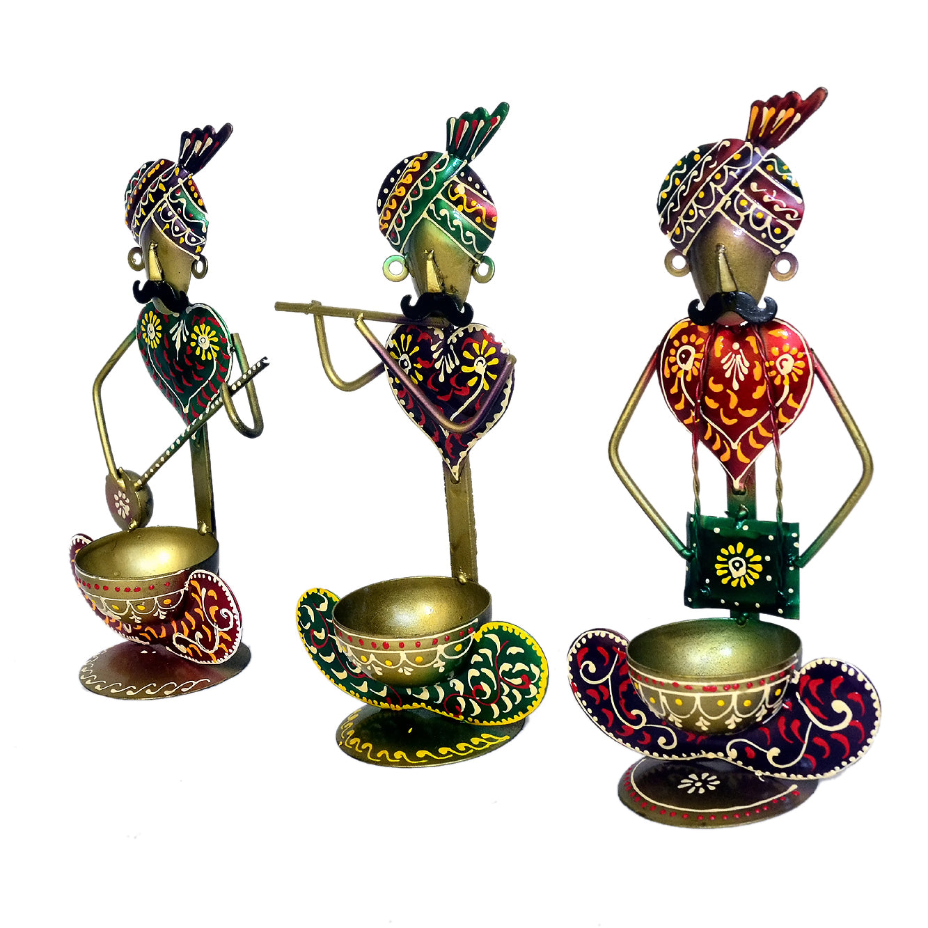 Handcrafted Metal Musician Figurines - Set of 3, I-235-A
