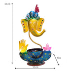 Handcrafted Metal Ganesha Tealight Holder I-237-A
