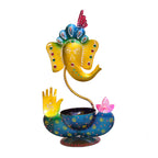 Handcrafted Metal Ganesha Tealight Holder I-237-A
