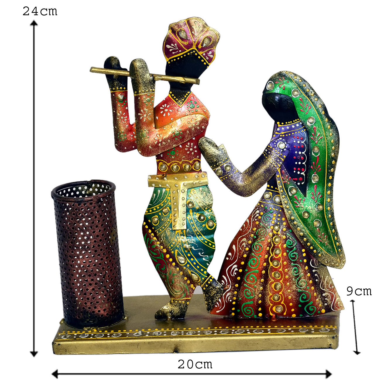 Handcrafted Radha Krishna Pen Holder I-241-A