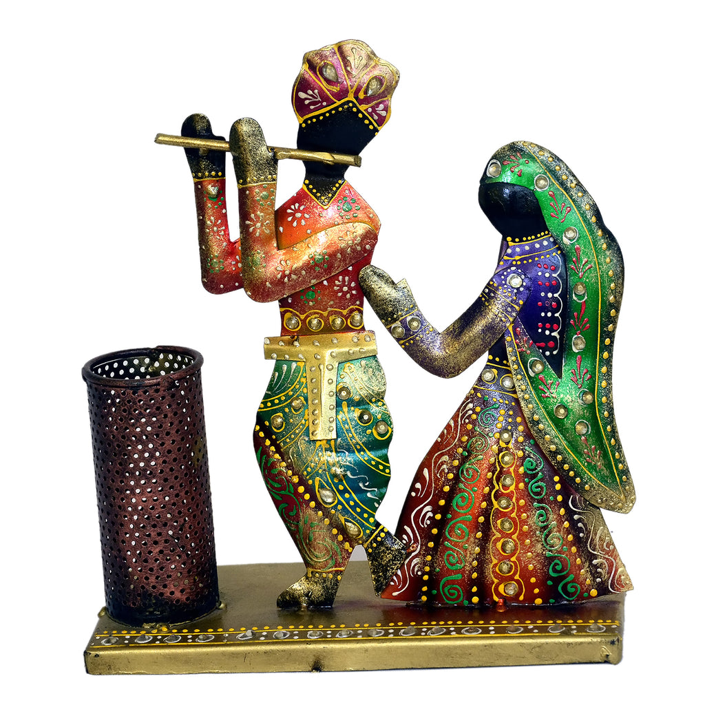 Handcrafted Radha Krishna Pen Holder I-241-A