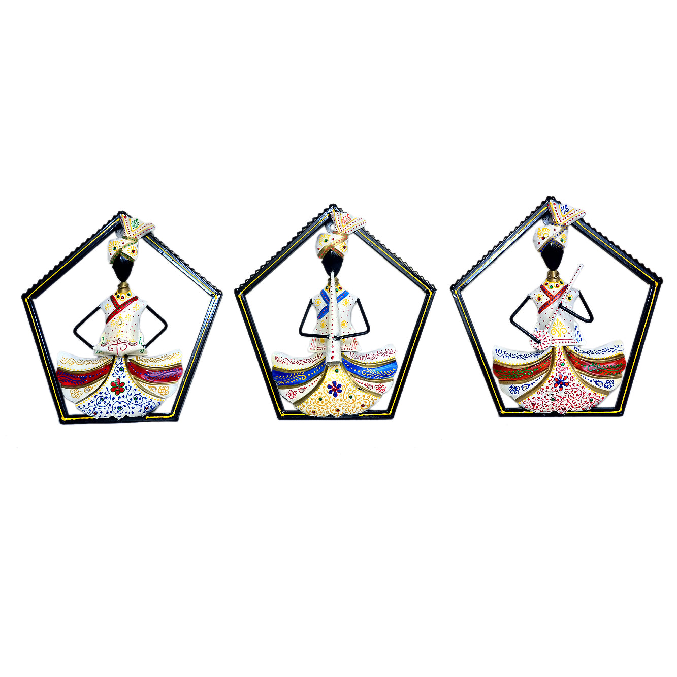 Handcrafted Metal Figurines - Set of 3 Traditional Indian Art I-250-A