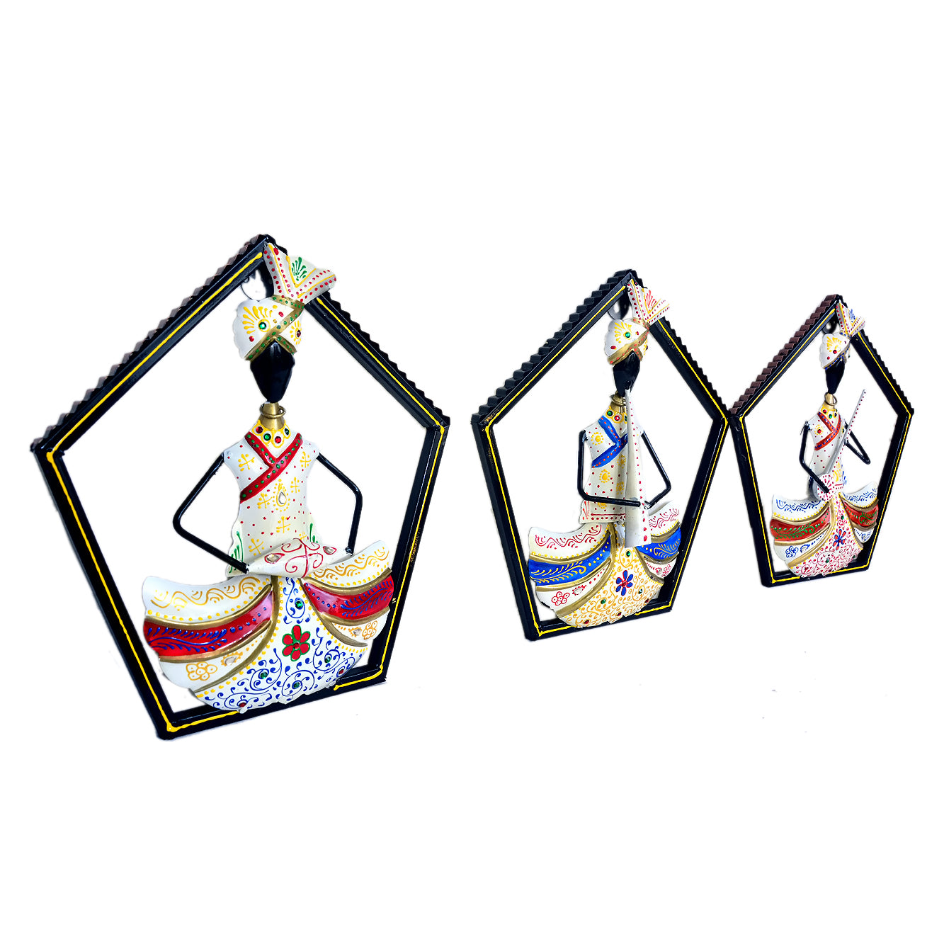 Handcrafted Metal Figurines - Set of 3 Traditional Indian Art I-250-A