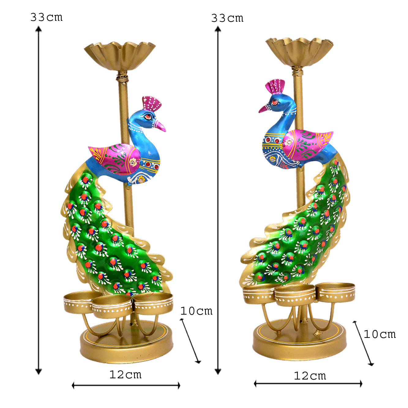 Handcrafted Peacock Diya Stand I-253-A