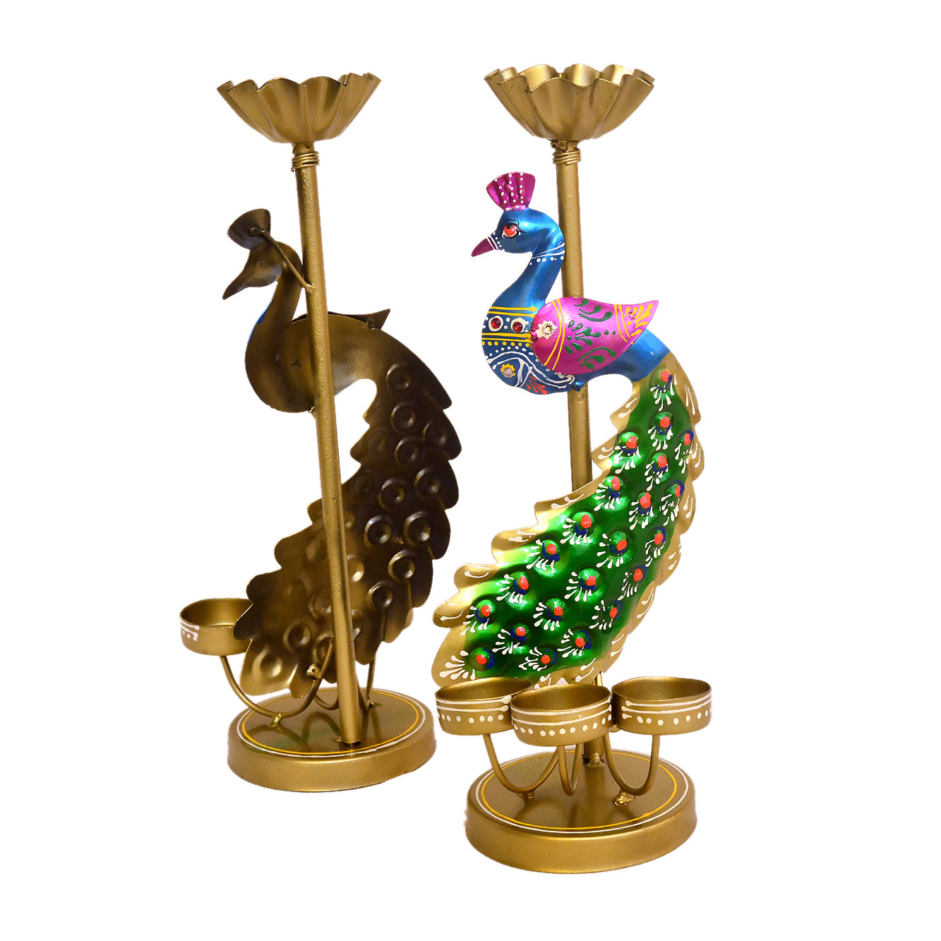 Handcrafted Peacock Diya Stand I-253-A