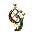 Handcrafted Metal Peacock Tealight Holder with Hand-Painted Detailing I-254-A
