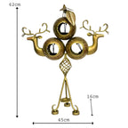 Handcrafted Golden Deer & Candle Holder I-255-B