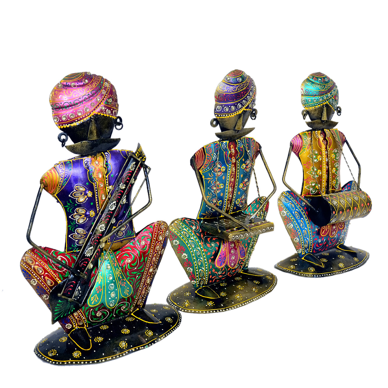 Handcrafted Metal Musician Figurines - Set of 3 I-256-A