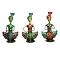 Handcrafted Metal Musician Lady Figurines - Set of 3 I-257-A