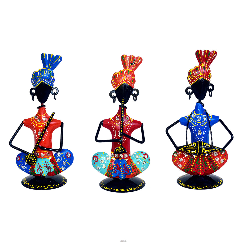 Handcrafted Metal Musician Figurines - Set of 3 I-258-A