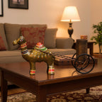 Handcrafted Metal Camel Cart Pen Holder I-259-A