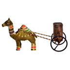 Handcrafted Metal Camel Cart Pen Holder I-259-A