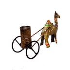 Handcrafted Metal Camel Cart Pen Holder I-259-A