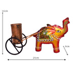 Handcrafted Elephant Rickshaw Pen Holder I-260-A