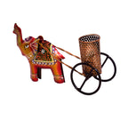 Handcrafted Elephant Rickshaw Pen Holder I-260-A
