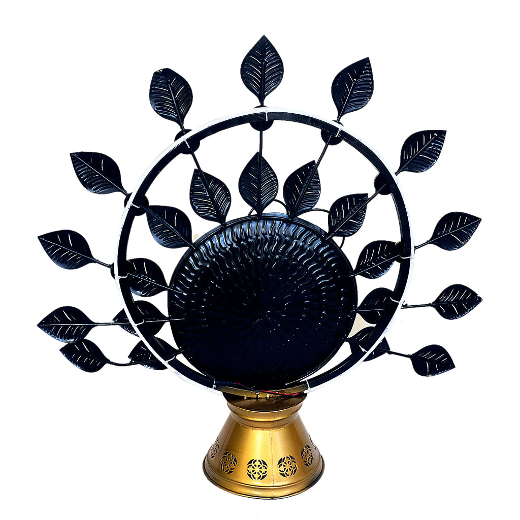 Handcrafted Metal Peacock Teble Decor with Golden Leaves I-261-A