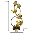 Golden Butterfly & Leaf Metal Sculpture I-263-A