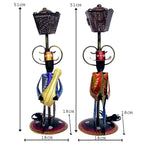 Handcrafted Metal Musician Electric Light Holders - Set of 2 I-266-A