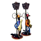 Handcrafted Metal Musician Electric Light Holders - Set of 2 I-266-A