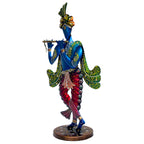 Handcrafted Metal Krishna Figurine with Flute I-269-A