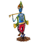 Handcrafted Metal Lord Krishna Playing Flute I-270-A