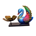 Peacock Tealight Holder with Hand-Painted Detailing I-272-A