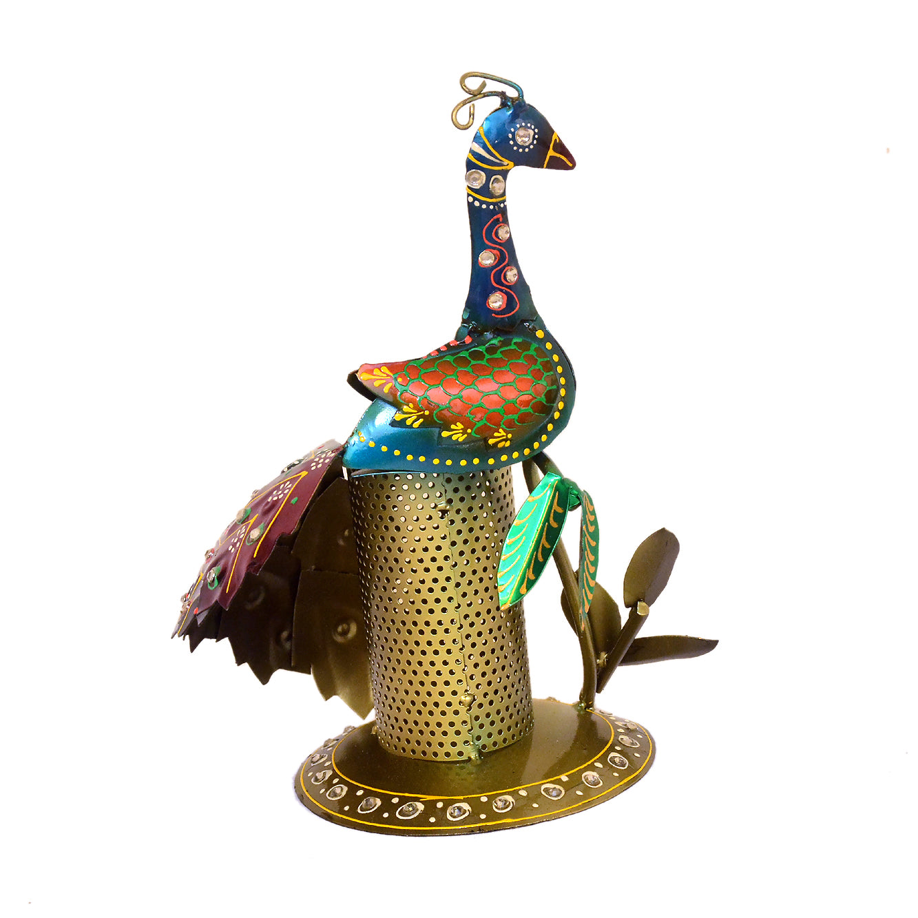 Hand-Painted Peacock Pen Holder I-275-A