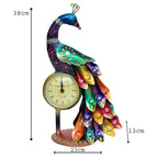 Handcrafted Metal Peacock Table Clock I-287-A