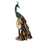 Handcrafted Metal Peacock Table Clock I-287-A