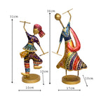 Handcrafted Metal Dandiya Dancers - Set of 2, I-288-A