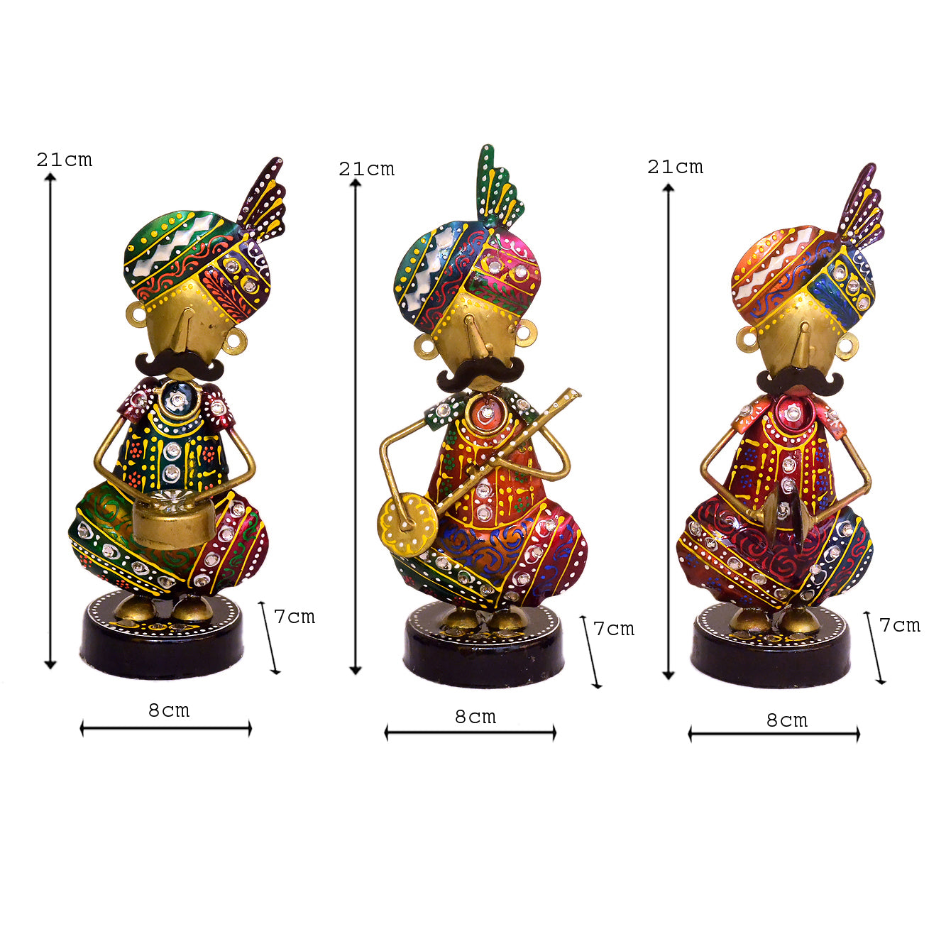 Hand-Painted Metal Musician Figurines Set I-291-A