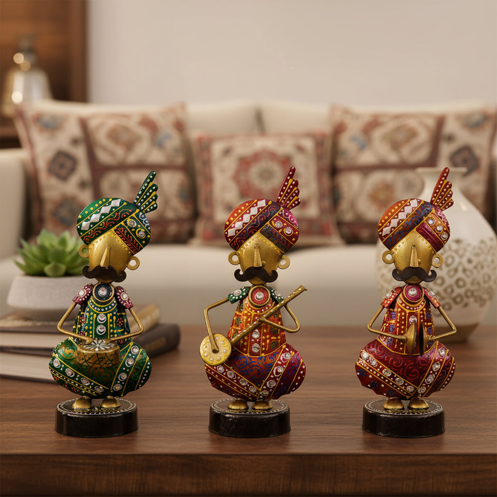 Hand-Painted Metal Musician Figurines Set I-291-A