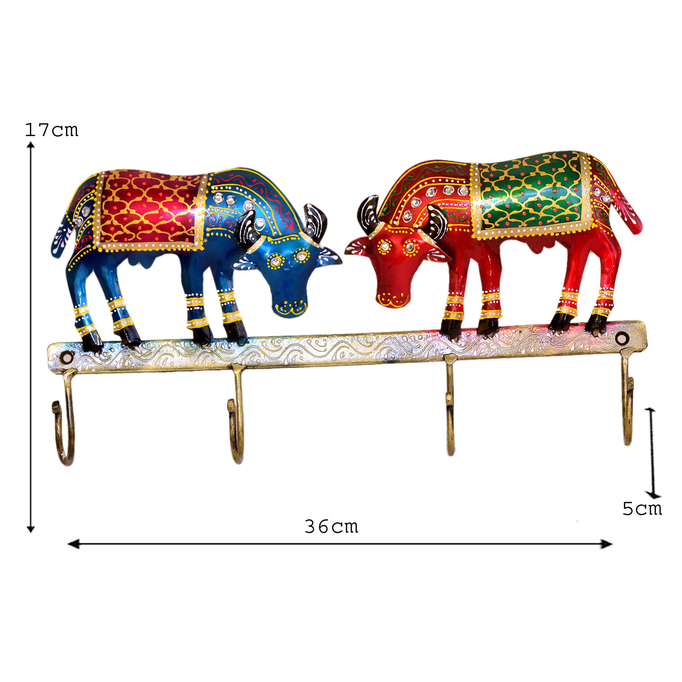 Hand-Painted Metal Cow Wall Hooks I-294-A