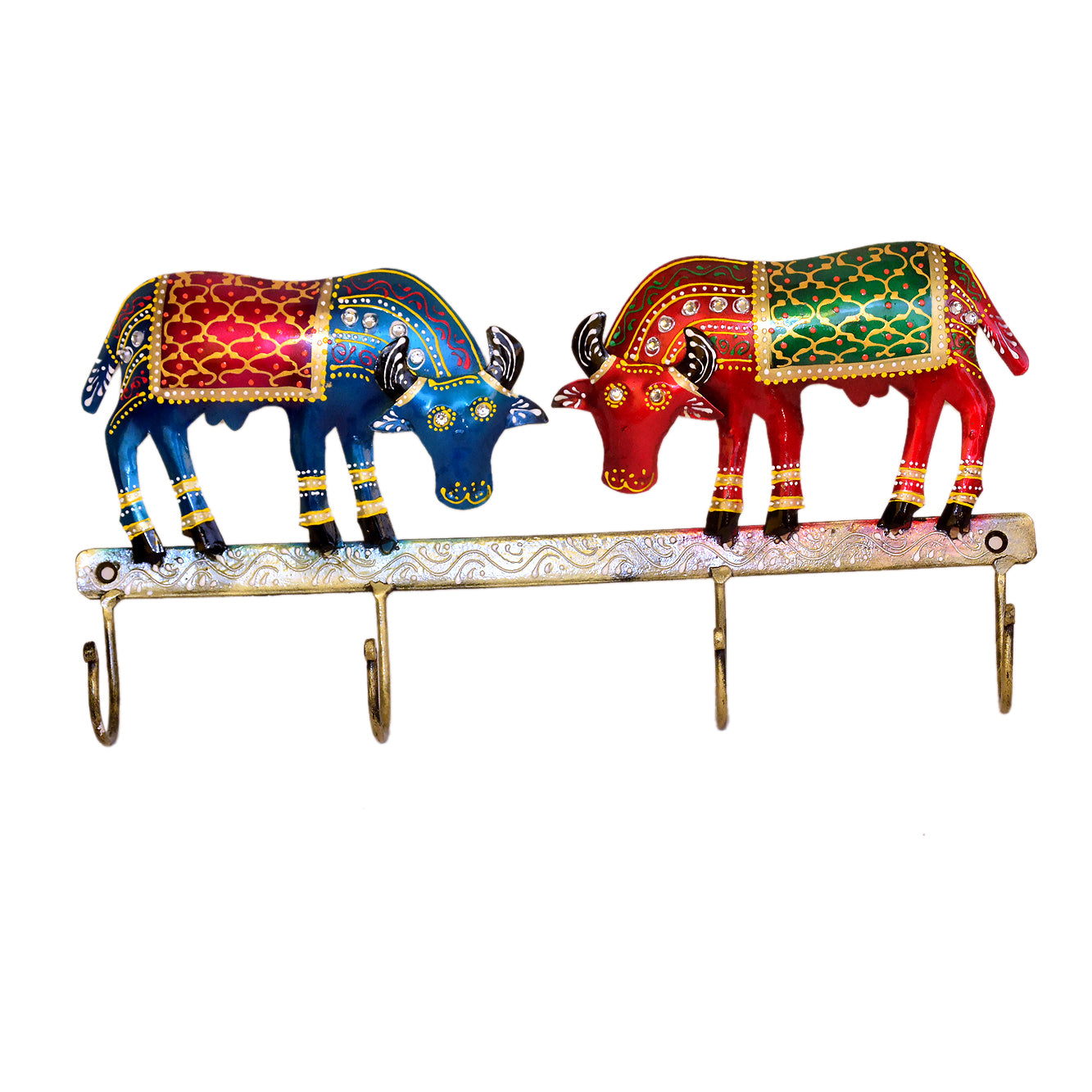 Hand-Painted Metal Cow Wall Hooks I-294-A