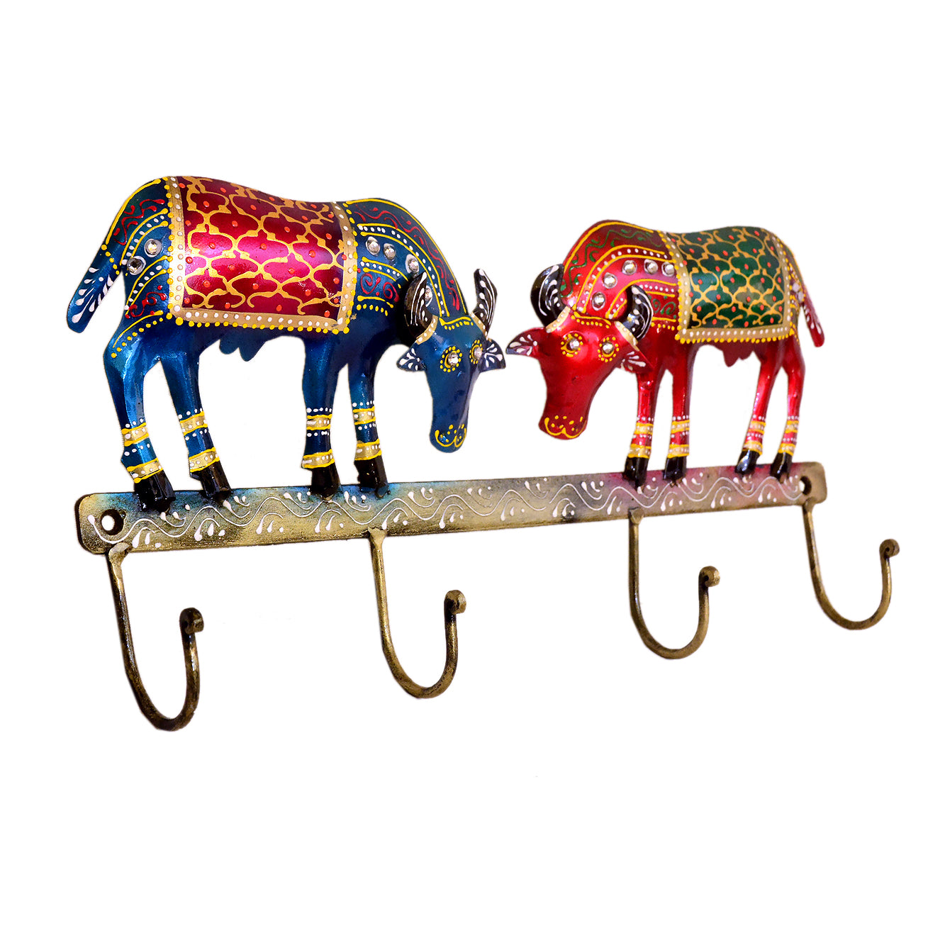Hand-Painted Metal Cow Wall Hooks I-294-A