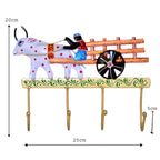 Handcrafted Bullock Cart Key Holder with Hooks I-302-A