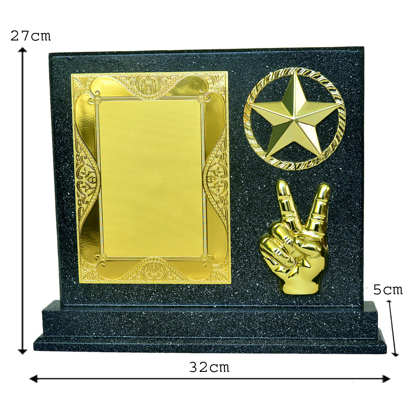 Premium Wooden Achievement Award with Star and Victory Symbols M-228-A