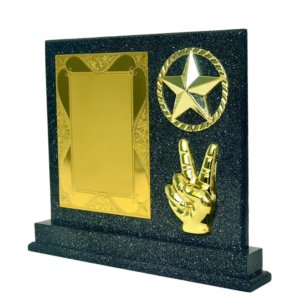 Premium Wooden Achievement Award with Star and Victory Symbols M-228-A