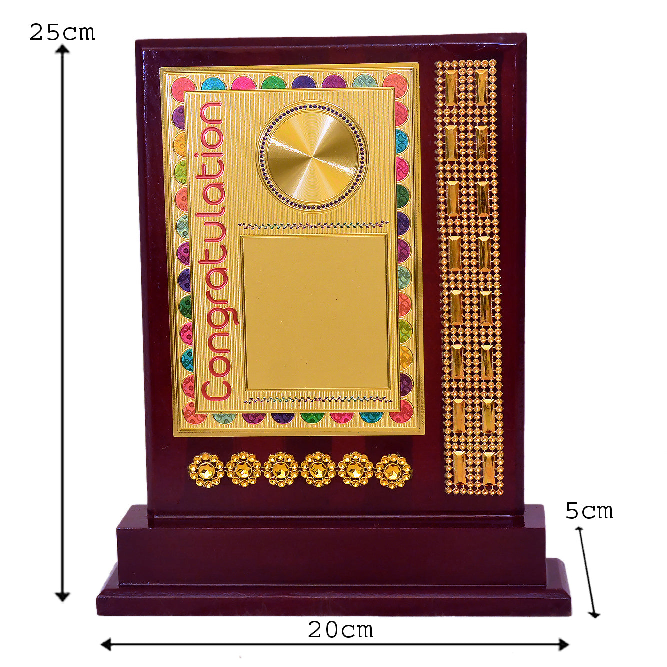Wooden Memento Award with Colorful Detailing M-570-A
