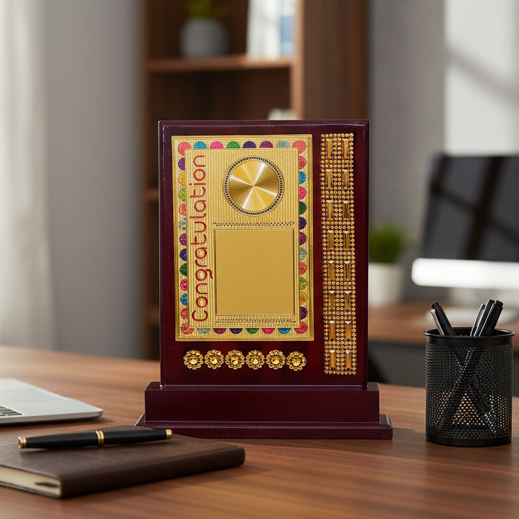 Wooden Memento Award with Colorful Detailing M-570-A