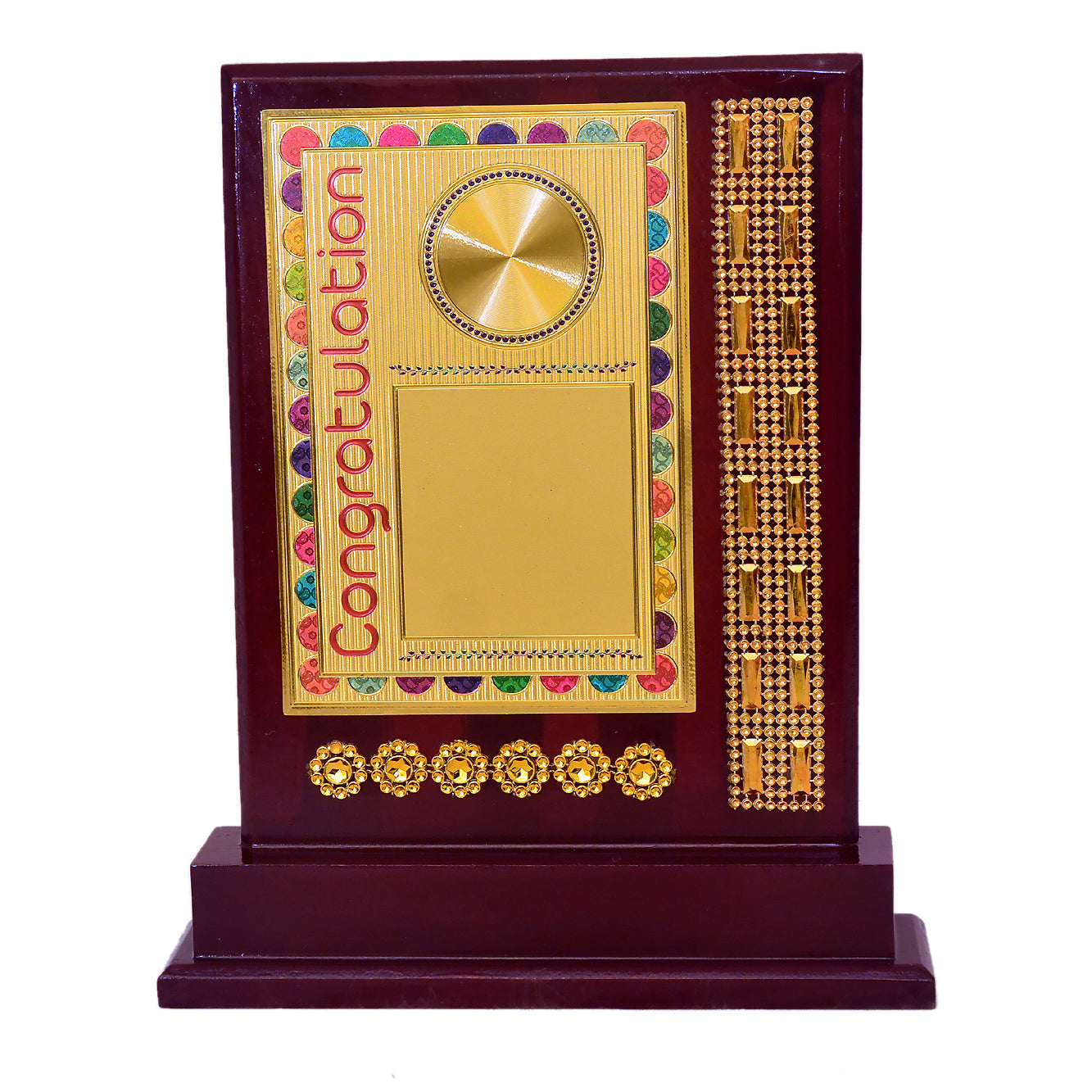 Wooden Memento Award with Colorful Detailing M-570-A