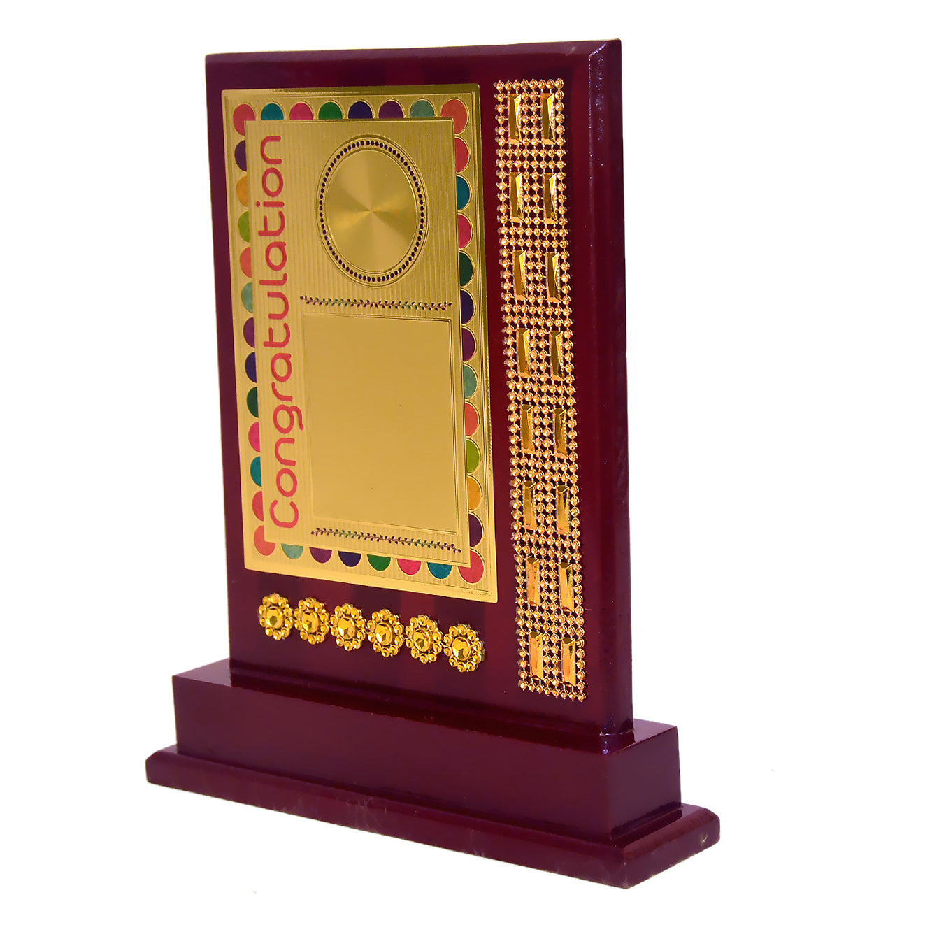 Wooden Memento Award with Colorful Detailing M-570-A