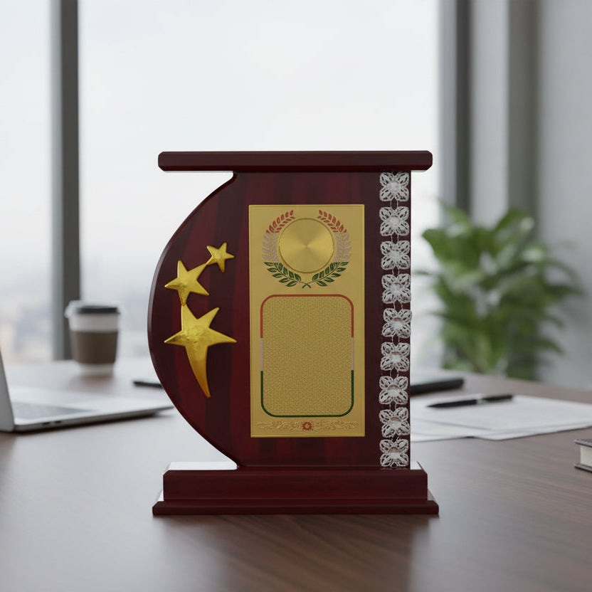 Premium Wooden Award Trophy with Wooden Base M-580-A
