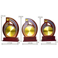 Elegant Wooden Mementos Trophy with Golden Metal Plate M-583