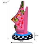 Hand-Painted Wooden Abstract Face Sculpture, A Stunning Artistic Accent WD-18-B
